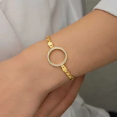 Gümüş Çeyrek Takılabilen Altın Kaplama Kadın Bileklik  SL5103 thumbnail 5