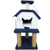 Katlı Kedi Evi Hacıyatmazlı Kedi Tırmalama Evi Minder ve Tasma Hediyeli - 2