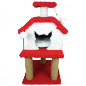 Katlı Kedi Evi Hacıyatmazlı Kedi Tırmalama Evi Minder ve Tasma Hediyeli - 3
