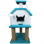 Katlı Kedi Evi Hacıyatmazlı Kedi Tırmalama Evi Minder ve Tasma Hediyeli - 4