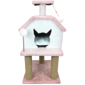 Katlı Kedi Evi Hacıyatmazlı Kedi Tırmalama Evi Minder ve Tasma Hediyeli - 5