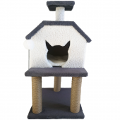 Katlı Kedi Evi Hacıyatmazlı Kedi Tırmalama Evi Minder ve Tasma Hediyeli - 6