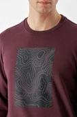 Slimfit Bisiklet Yaka Önü Baskılı 2 İplik Erkek Sweatshirt - 5
