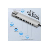 Macbook Pro Air Usb Type-c Hub Dönüştürücü Çevirici Çoklayıcı Usb Hdmı Micro Sd 8 Girişli Rj8i1new - 3