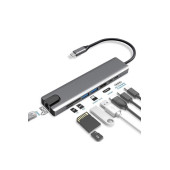 Macbook Pro Air Usb Type-c Hub Dönüştürücü Çevirici Çoklayıcı Usb Hdmı Micro Sd 8 Girişli Rj8i1new - 4