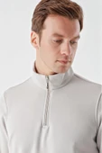 Slimfit Yarım Fermuarlı Dik Yaka 2 İplik Erkek Sweatshirt - 5