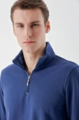 Slimfit Yarım Fermuarlı Dik Yaka 2 İplik Erkek Sweatshirt - 11