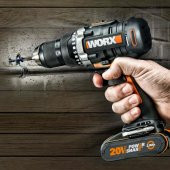 WORX WX102 20Volt/2.0Ah Li-ion Çift Akülü Kömürsüz Profesyonel Şarjlı Matkap thumbnail 3