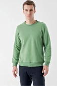 Slimfit  Bisiklet Yaka Düz Renk 2 iplik Erkek Sweatshirt - 1