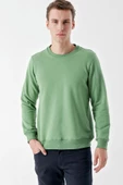 Slimfit  Bisiklet Yaka Düz Renk 2 iplik Erkek Sweatshirt - 4