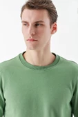 Slimfit  Bisiklet Yaka Düz Renk 2 iplik Erkek Sweatshirt - 6
