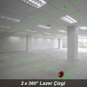 KOBB KBL34G 40 Metre Profesyonel Li-ion Şarjlı 3X360⁰ Otomatik Hizalamalı Yeşil Çapraz Çizgi Lazer Distomat - 9