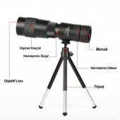 DailyTech 10-300x40 Zoom Monoküler Teleskop Dürbün Telefon Tutuculu - 2