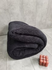 Aurora Siyah Welsoft Koltuk Örtüsü Çekyat Örtüsü 185x220 cm - 1