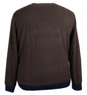 Erkek Büyük Beden Bisiklet Yaka Selanik Kazak Kahve - 3