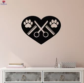 Cam Dekorasyon Duvar Sticker Pawprints Kalp Damat Logosu Evcil Hayvanlar Bakım Çıkartmaları - 1