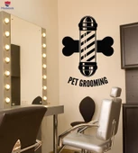 Cam Dekorasyon Duvar Sticker Evcil Hayvan Bakımı Hayvanlar Berber Evcil Hayvanlar Bakım Çıkartmaları thumbnail 1