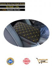 Renault Clio Deri Oto Kolçak Kılıfı Örtüsü Capitone Süngerli Sarı Nakışlı - 3