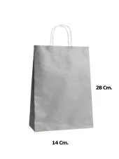 Büküm Saplı Kraft Kağıt Çanta Karton Hediyelik Poşet Torba - Gri - 18x24 Cm. -25 Adetlik 4 Paket - 2
