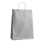 Büküm Saplı Kraft Kağıt Çanta Karton Hediyelik Poşet Torba - Gri - 18x24 Cm. -25 Adetlik 4 Paket - 3
