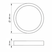 WONDEKS 24W SIVA ÜSTÜ YUVARLAK LED PANEL BEYAZ thumbnail 2