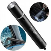 BASEUS Otomobil Pencere Cam Kırıcısı ve Şarjlı El Feneri, Acil Durum Cam Kırıcısı - 1