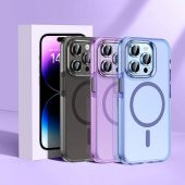 Apple iPhone 15 Pro Max Kılıf Airbag Magsafe Wireless Şarj Lens Koruyuculu Klaptika Kapak - 6