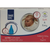 İME DC ULTRA YUMUŞAK UÇLU 12 ADET NAZAL BURUN YEDEK ASPİRATÖR UCU 0 AY - 1