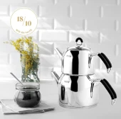 Nehir Modern Maxi Büyük Boy Paslanmaz Çelik 1.6-2.5 Lt. Çaydanlık Takımı - 3