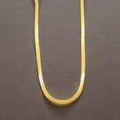 Minimal Şıklık: İtalyan Model Parlak Altın Renk Uzun Zincir Çelik Kadın Kolyesi - ?? thumbnail 2