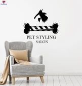 Cam Dekorasyon Duvar Sticker Pet Şekillendirme Salon Tımar Damat Hayvan Köpek Çıkartmaları - 1