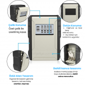 4 Haneli Şifreli Anahatar Dolabı Şifreli Anahtar Kasası Airbnb Anahtar Dolabı Çelik Şifreli Anahtar Kutusu thumbnail 3