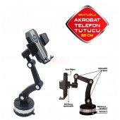 Orj-carub-vantuslu Akrobat Telefon Tutucu Kalın Vantuslu 360 Derece - Ayarlanabilir Gövdeli A Plus - 5