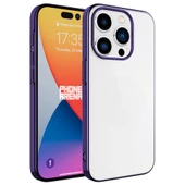 iPhone 15 Pro Kılıf Sert PC Renkli Çerçeveli Riksos Kılıf thumbnail 3