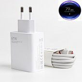 Robeve Xiaomi ve Tüm Telefonlarla Uyumlu 67W Turbo Şarj Aleti Şarj Cihazı Kablo Adaptör Set - 1