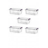 5 Adet 5 Litre Dikdörtgen Multibox Saklama Kutusu - E-503-5 - 1