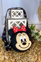 Minnie Mouse Figürlü Kız Çocuk Askılı Çanta Siyah Sbt496 - 1