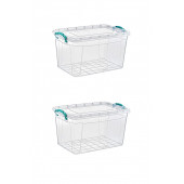 2 Adet 20 Litre Dikdörtgen Multi Box Saklama Kutusu - E-507-2 - 1