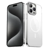 iPhone 15 Pro Max Kılıf  Wireless Şarj Özellikli Şeffaf G-Glass Kapak Kılıf thumbnail 1