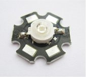 3W UV Led 395-400nm 10-15 lumen 700 mAh 3.4-3.6V 20mm PCB Yıldız Siyah Bord - 1