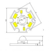 3W UV Led 395-400nm 10-15 lumen 700 mAh 3.4-3.6V 20mm PCB Yıldız Siyah Bord - 3