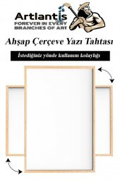Duvara Monte Beyaz Yazı Tahtası 45x60 cm 1 Adet Yazı Tahta Kalemi ve Silgisi Laminant Yazı Tahtası Ahşap Çerçeveli Askılı Okul Ofis Büro - 2