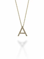 A Harfi 14 Ayar Altın Harf Kolye Pırlanta Modeli thumbnail 1