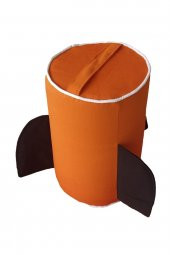 Turuncu Roket Minder - Puf (1-2 YAŞ ARASI ÇOCUK ODASI VE KREŞLER İÇİN) thumbnail 1