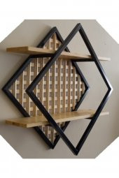 Metal Iskeletli Dekoratif Masif Raf - 3