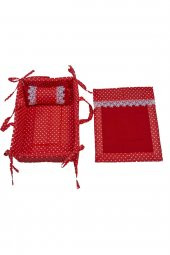 Bağcıklı Oyuncak Bebek Yatak Seti (kırmızı) - 1