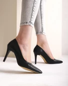 Sterio Kadın Siyah Stiletto Sivri Burun Topuklu Ayakkabı - 6