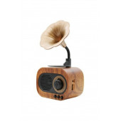 DESİNGSHOP Gramafon Ahşap Renk Bluetooth Hoparlör - 1