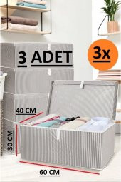 3 Adet Kapaklı Kutu Hurç Mega Boy 60 40n30 Çok Amaçlı Kutu Hurç - 1