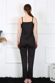 Kadın İp Askılı Siyah Pijama Takım 4136 - 4